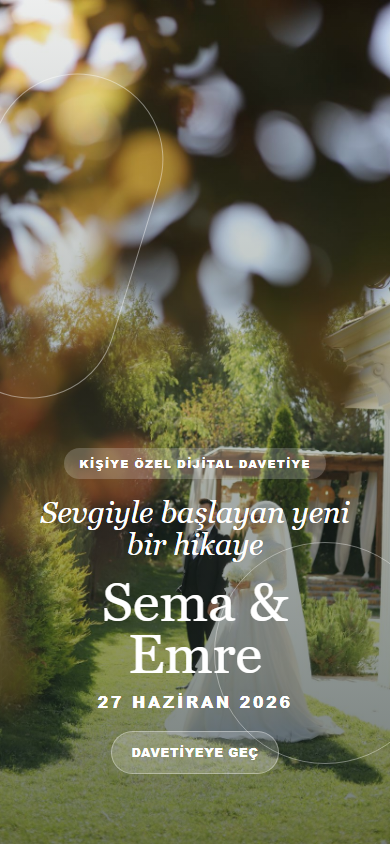 Turkish botanical wedding invitation concept